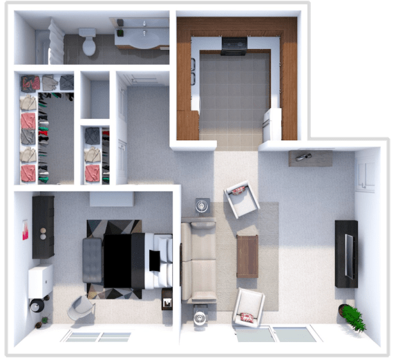 silvan one bed one bath floor plan at forest pointe apartments