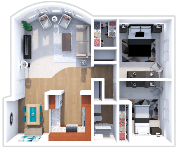 2 bed 1 bath tamarack floor plan at forest pointe
