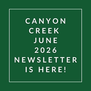 The image announces the availability of the Canyon Creek June 2026 newsletter.