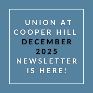 A newsletter announcement for the Union at Cooper Hill in December 2025.
