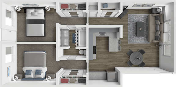 a 1 bedroom floor plan with a bathroom and a living room