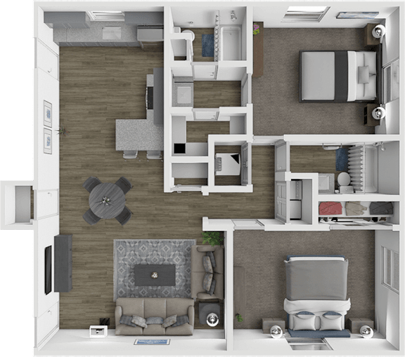 a floor plan of a house with a bedroom and a living room