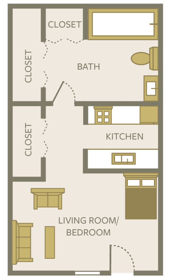 Floor Plan  studio apartment for rent in toledo oh