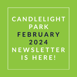 a green field with the textcandle park february 2024 newsletter is here