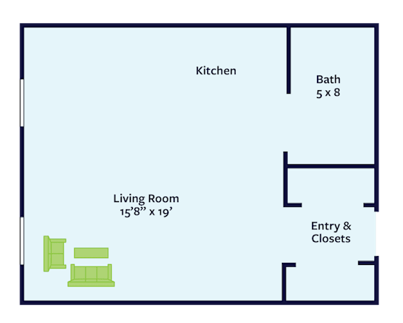 studio floor plan at candlelight park apartments