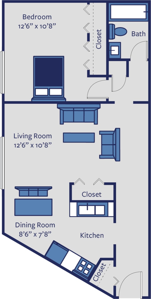 Floor Plan  1 bedroom apartment floor plan MN