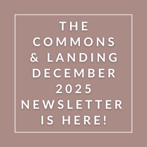 The image announces the availability of the Commons & Landing December 2025 newsletter.
