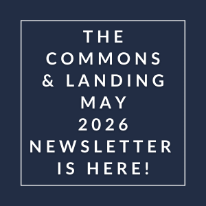 The image announces the availability of the Commons & Landing May 2026 newsletter.