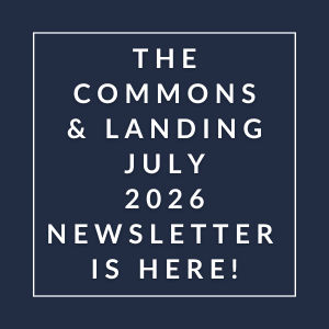 The image announces the availability of the Commons & Landing July 2026 newsletter.