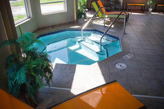 a small pool in the middle of a room