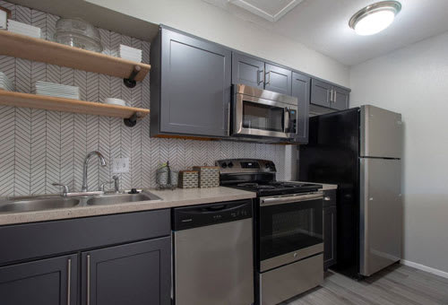 spacious clubhouse kitchen at Timber Ridge apts