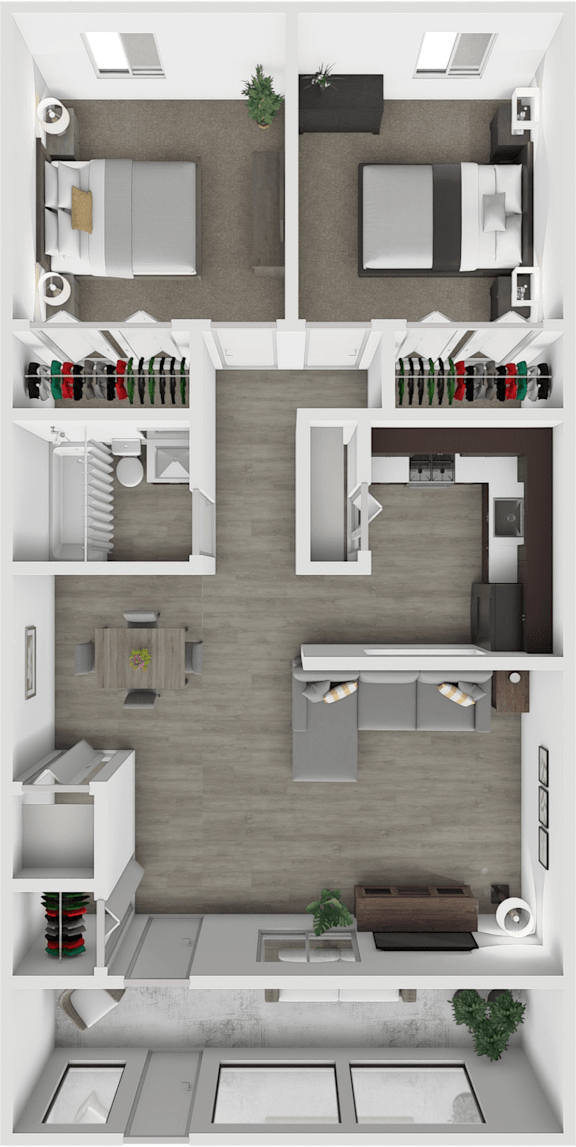 Clair Commons Two bedroom with sunroom floor plan