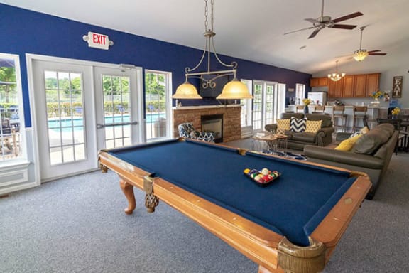 billiards table amenity at Chelsea Park Apartments