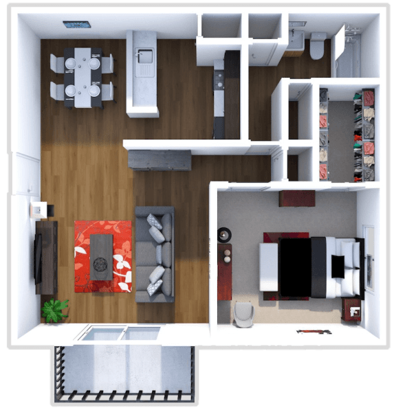 Marseille Floor Plan at Cedar Trace Apartments