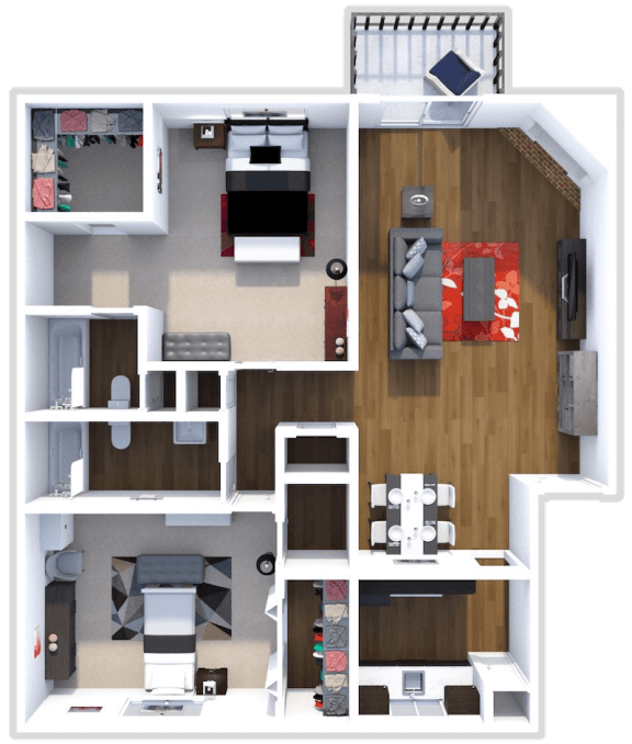 Tuscany Floor Plan at Cedar Trace Apartments