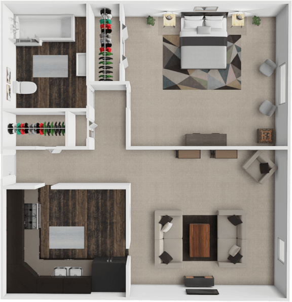 Colony village apartment 1 bedroom holly floor plan