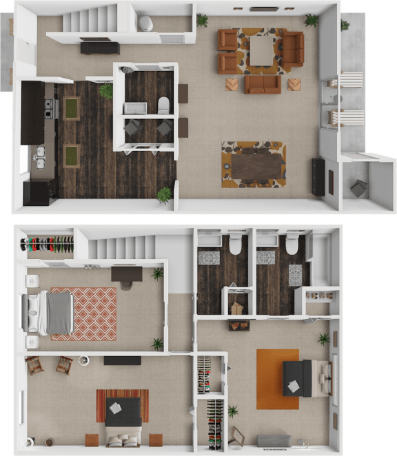 Plum apartment floor plan at colony village apartments