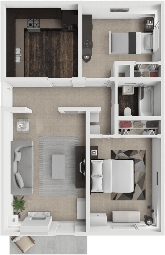 1 bedroom willow floor plan at colony village apartments