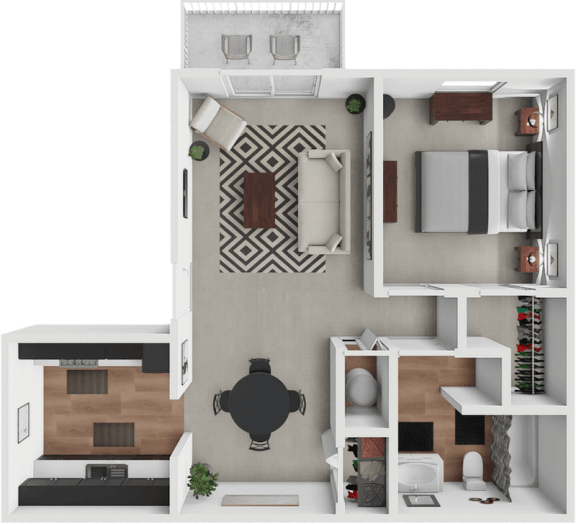 a floor plan of a house with a living room and a kitchen