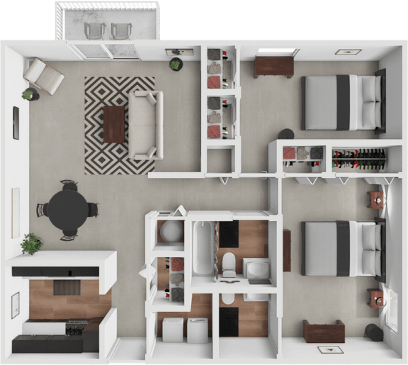 a floor plan of a house with a bedroom and a living room