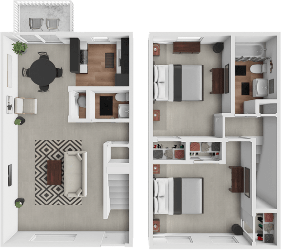 two views of a floor plan of a house