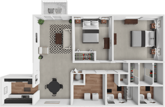 a floor plan of a house with a bedroom and a living room