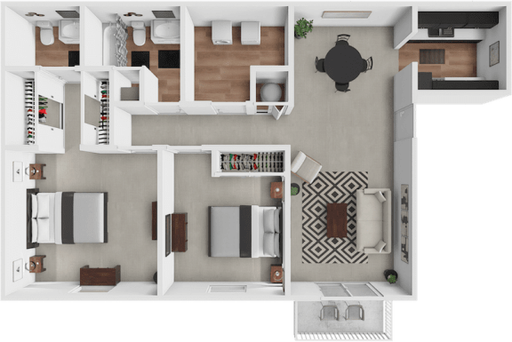 a floor plan of a house with a bedroom and a living room