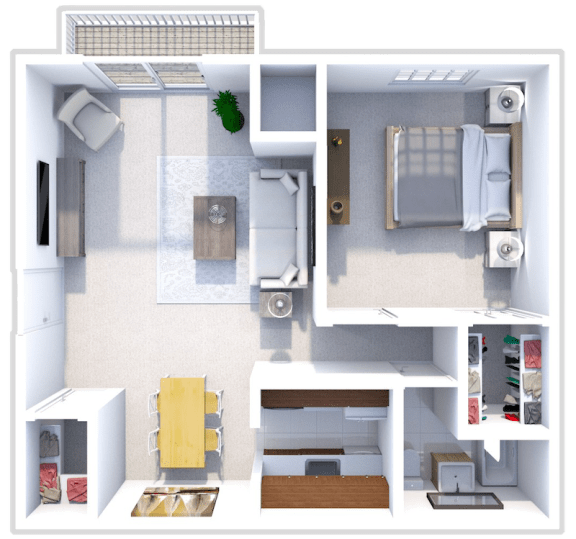 Floor Plan  1 bed 1 bath floor plan at cedarwood village