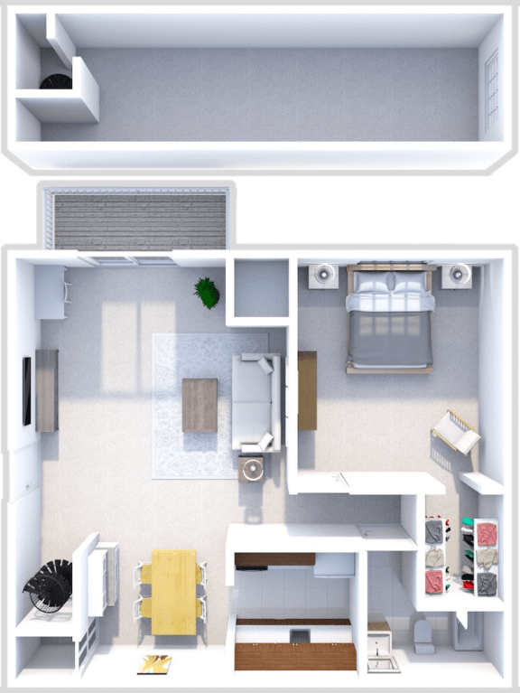 1 bed 1 bath floor plan with loft at cedarwood village