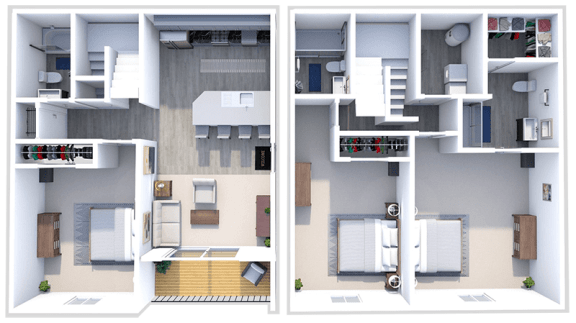 a floor plan of a two bedroom apartment