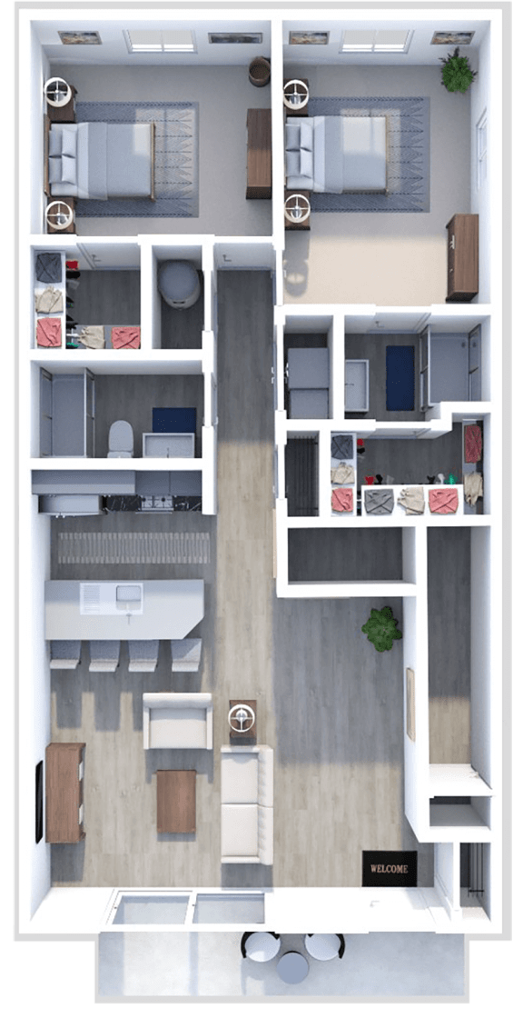 Floor Plan  a floor plan of a 1 bedroom apartment