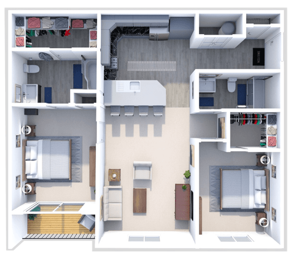 Floor Plan  a floor plan of a two bedroom apartment