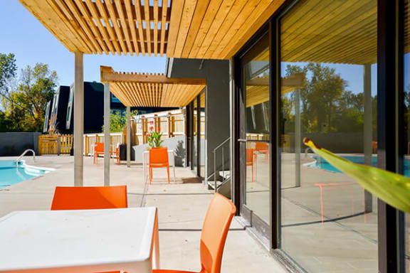 sundeck at swimming pool