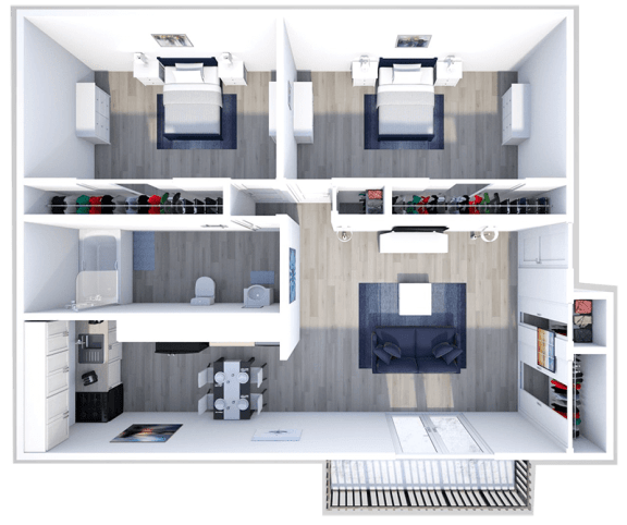 2 bedroom apartment floor plan