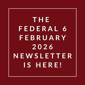 The image announces the availability of the Federal 6 February 2026 Newsletter.