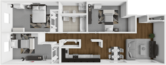 Floor Plan  3 Bed, 2 Bath Floor Plan