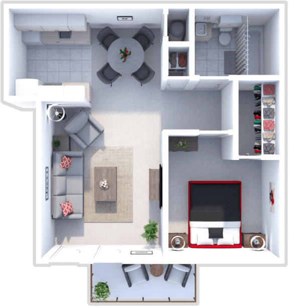 a floor plan of a one bedroom apartment