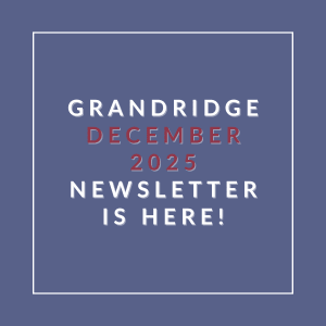 The image announces the availability of the Grandridge December 2025 newsletter.