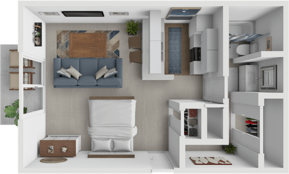 studio floor plan at georgetowne apartments