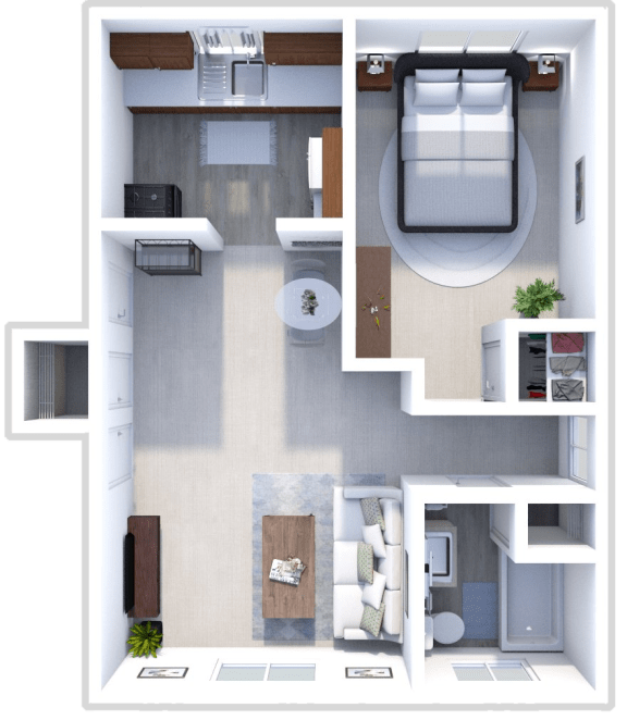 a floor plan of a one bedroom apartment