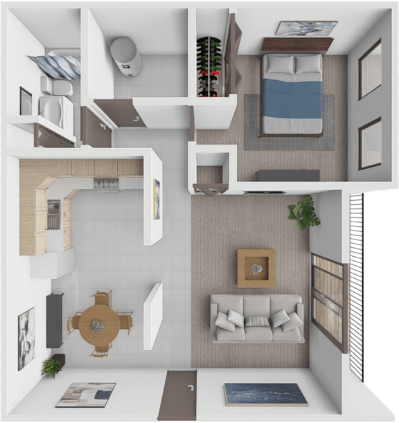 1 bed 1 bath floor plan at Huntley Ridge New Albany