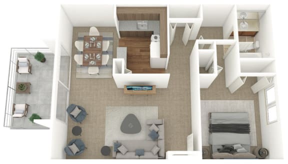 Floor Plan  a floor plan of a two bedroom apartment with a living room and dining room