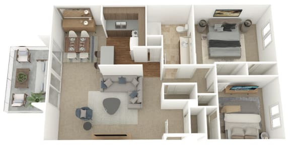 Floor Plan  a floor plan of a two bedroom apartment