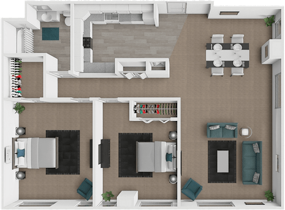 2 bedroom, 1 bathroom apartment at LeClaire Apartments in Moline, IL
