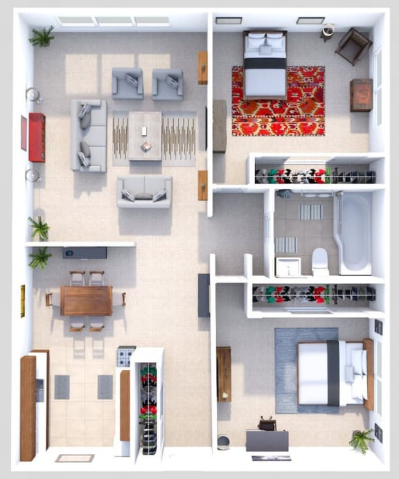 two bedroom apartment floor plan