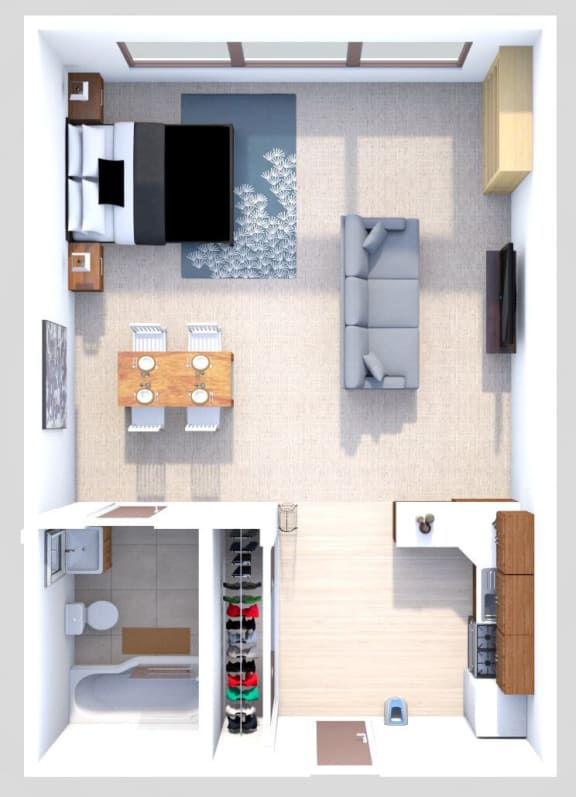 Efficiency apartment floor plan
