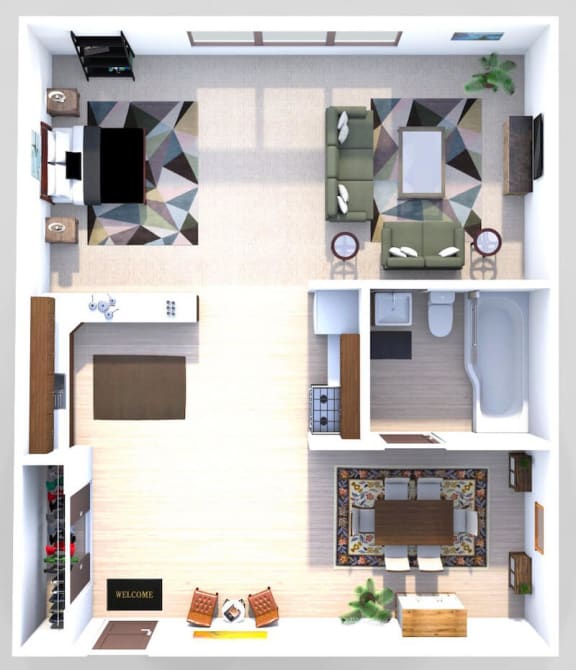 Studio apartment floor plan