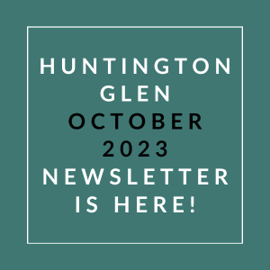 a green background with the words hunting glen october 22 23 newsletter is here