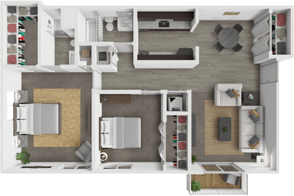 Floor Plan  2 Bed, 2 Bath Floor Plan