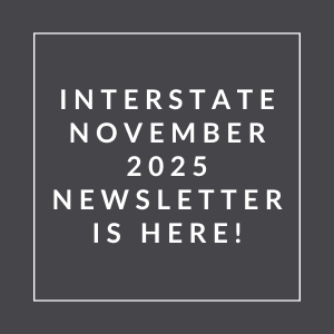 A graphic announcing the Interstate November 2025 Newsletter.